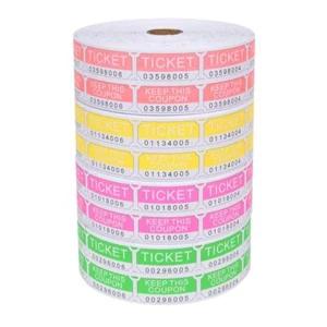 L LIKED 8000 Assorted Double Raffle Tickets 2000 per Roll 50/50 (Neon Pink, G... - Picture 1 of 6