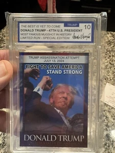 Donald Trump Graded Card With Auto , Vice President 🔥rare Slabbed With Both - Picture 1 of 3