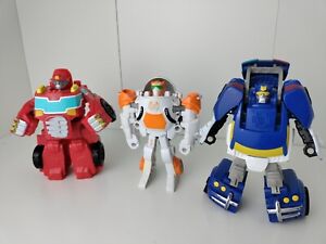 Lot of 3 Transformers Rescue Bots Playskool Heroes Griffin Rock Action Figures