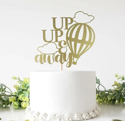 Topper de pastel Up And Away para baby shower, revelación de género, fiesta de cumpleaños Foto 1 de 2