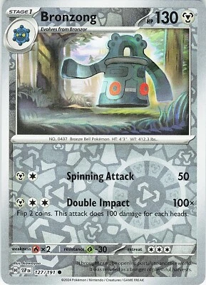 Pokemon SV08 Surging Sparks Bronzong 127/191 Reverse Holo - Image 1 of 3