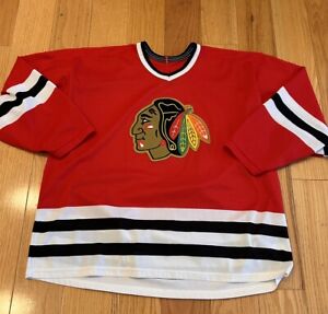 Vintage Maska Air-Knit Chicago Blackhawks Red Hockey Jersey Men’s Size XXL USA