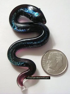 1 Multicolor Aquadicroic Arte Vidrio Serpiente Colgante Dije 57x35x18mm GBS069 - Imagen 1 de 3