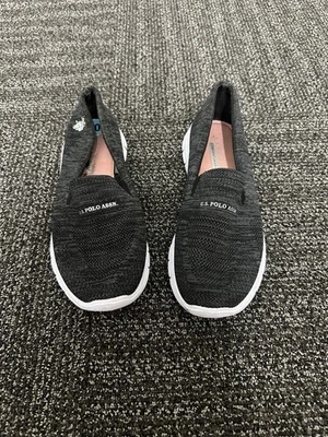 Para mujer ~ Zapatillas sin cordones negras/blancas ~ EE. UU. Polo Assn. ~ talla 10 EE. UU. Foto 1 de 4