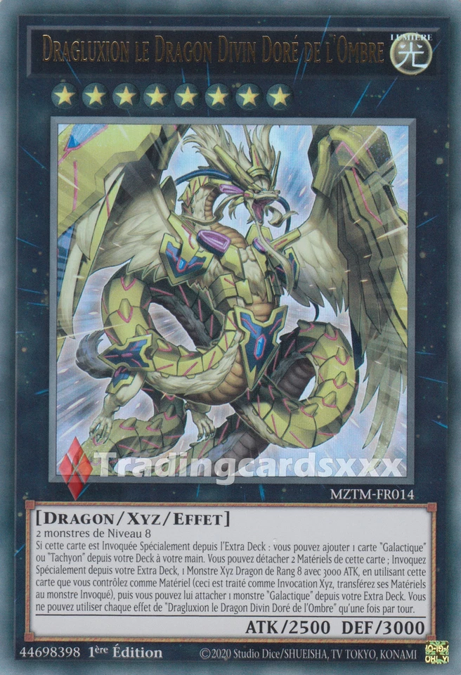 Yu-Gi-Oh! Dragluxion le Dragon Divin Doré de l'Ombre : UR MZTM-FR014 - Photo 1/1