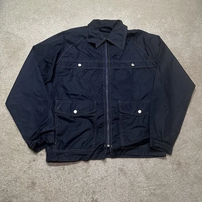 Chaqueta de nailon occidental vintage para hombre grande azul años 70 garra cremallera Foto 1 de 4