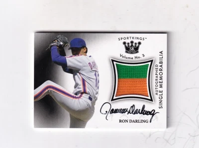 2022 RON DARLING SPORT KINGS VOL.3 AUTO & GU JERSEY PATCH  1986   NEW YORK METS - Image 1 of 2