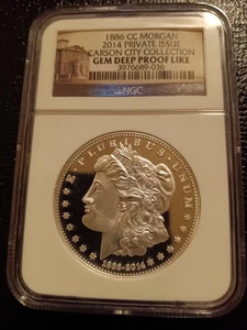 1886 CC Morgan 2014 Private Carson City Collection NGC GEM Deep Proof Like - Picture 1 of 9
