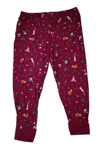 Cascanueces Jogger Pijama Pantalones para Dormir Para Mujer XL Granate Navidad Ligero - Imagen 1 de 12