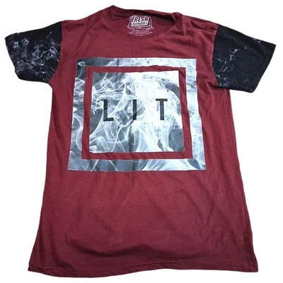 Camiseta Masculina Gráfica Fresh Laundry Média Estampa Borgonha Fumaça Manga Curta - Imagem 1 de 4