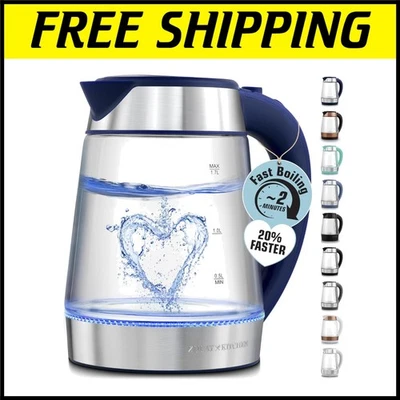 Hervidor eléctrico de ebullición rápida de 1,7 L - Apagado automático y mango Cool-Touch de 360 ° Foto 1 de 4