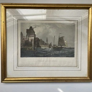 Antiker luftiger freier Tag Dieppe Frank D Briscoe Gravur Frankreich Küstensegeln - Bild 1 von 14