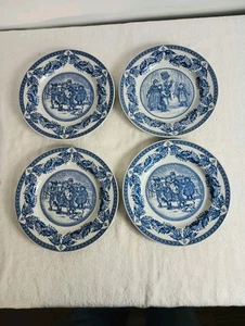 4 Spode Victorian Children Plate Collectn “Gathering kindling & Snowman"  9 1/2” - Picture 1 of 10