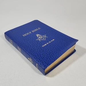Holy Bible Master Mason Edition King James Masonic 1997 Blue Heirloom Peotone IL - Picture 1 of 13