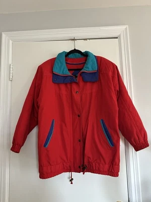 Abrigo de invierno de colección años 80 London Fog talla: M bloque de color rojo de gran tamaño. Forro extraíble Foto 1 de 4