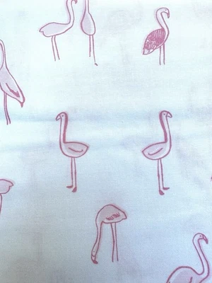 Dear Stella Fabric Pink Flamingos On White 2 Yard OOP Quilting Cotton Quilt - Image 1 of 3