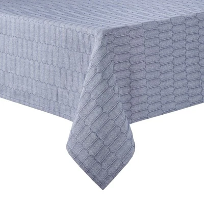 Honeycomb Modern Farmhouse Tablecloth, Blue, 60"x84" - Image 1 of 4
