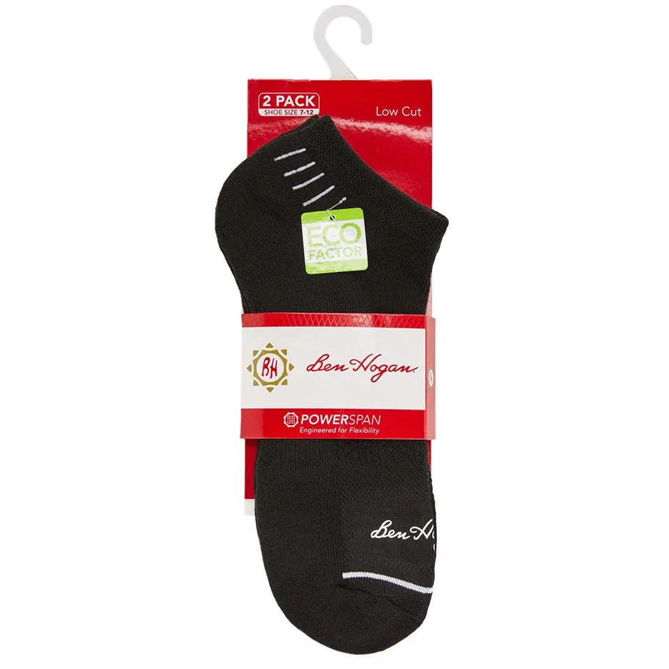 Calcetines tobilleros a rayas Ben Hogan Motion para hombre - Paquete de 2 Foto 1 de 1