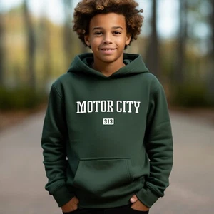Motor City Hoodie for Kids | Motor City 313 Youth Pullover Hoodie | Detroit City - Picture 1 of 6