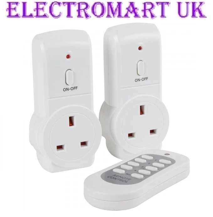 2 WAY WIRELESS REMOTE CONTROL PLUG IN SOCKETS MAINS 13A ENERGY SAVING - Image 1 of 1
