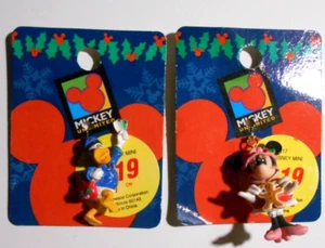 VTG Enesco Disney UNLIMITED Set of MINI Christmas Donald Duck & Minnie Ornaments - Picture 1 of 5