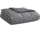 Weighted Blanket (Dark Grey 48"x72"-15lbs) Cooling Breathable Heavy Blanket TWIN