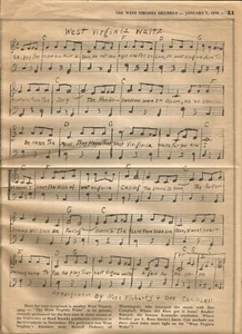 "West Virginia Waltz" Sheet Music from West Virginia Hillbilly 1978 - REDUCED!!! - Picture 1 of 2