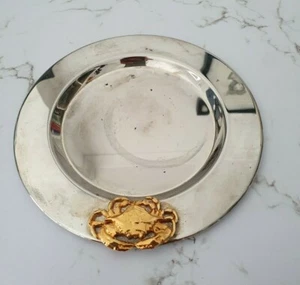 Silver & Gold Tone Crab Wall Plate – 15.5 cm – Coastal Nautical Decor – Quirky - Bild 1 von 5