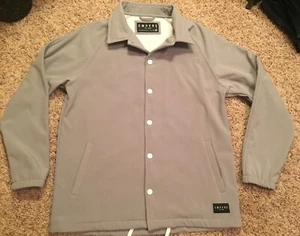Young Men’s Medium Empyre Coat fleece lined gray Collared Shirt jacket Snaps med - Picture 1 of 6