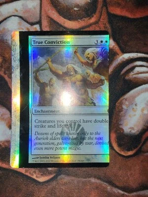 FOIL NFC Miscut True Conviction Scars of Mirrodin MTG Magic the Gathering - Image 1 of 2