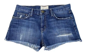 CURRENT ELLIOTT Shorts The Boyfriend Dark Wash Distressed Love Destroy Size 25 - Picture 1 of 8
