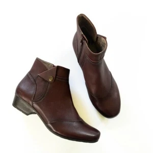 Taos Womens 8.5 Oh Snap Brown Leather Ankle Boots Booties - Picture 1 of 9