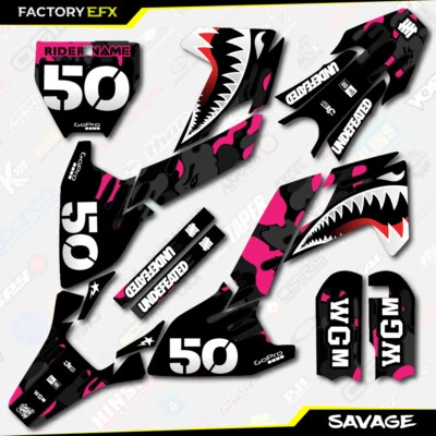 Kit de gráficos de carreras Savage Camo negro y rosa para Husqvarna TC50 TC 50 17-24 Foto 1 de 3