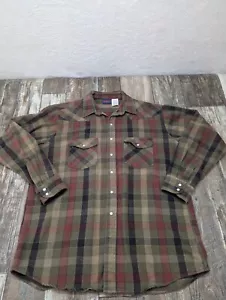 Dakota Tallman XL Men's Green Pearl Snap Plaid Flannel Shirt Outdoor Rugged 🩵 - Picture 1 of 18