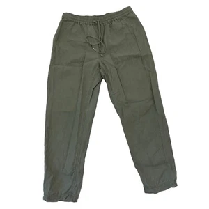J.Crew Leinenmischung Pull-On Cropped Hose Taschen Salbeigrün Gr. Small - Bild 1 von 7