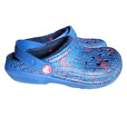 Crocs Classic Blue Red Black Fuzz Lined Slip On Clogs Unisex Junior Shoes Size 2