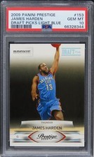 2009 Panini Prestige James Harden DRAFT PICKS LIGHT BLUE /999 ROOKIE #153 PSA 10