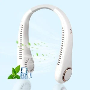 USB Portable Hanging Neck Fan 360° Cooling Cooler Little Air Conditioner 3 Speed - Picture 1 of 11