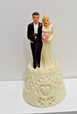 NOVEDAD COSTERA - ADORNO DE PASTEL DE BODA DE CERÁMICA VINTAGE 1947 Foto 1 de 4