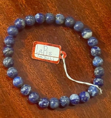 Gorgeous Lapis Lazuli  8mm Beaded Awesome Stretchable Bracelet - Image 1 of 4