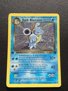 1st Edition Dark Blastoise 3/82 Team Rocket Holo Rare Pokemon Card TCG Swirl MP - Picture 1 of 13