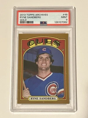 2013 Topps Archives - Ryne Sandberg Gold SP 111/199 Pop 1 Super Rare! PSA 9 - Image 1 of 2