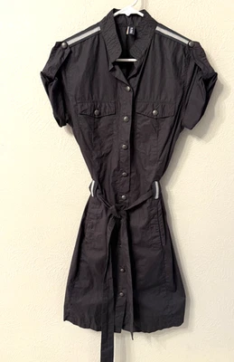 Jean Paul Gaultier Dress size XS button front military inspired belted gray - Image 1 of 4