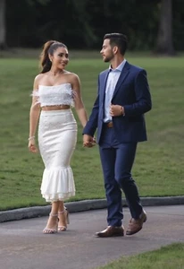 V. Chapman Medici Skirt in White Mini Floral Brocade Size 6 - Worn Once - Picture 1 of 9