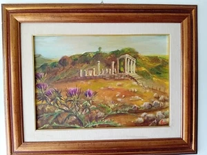 Olio su tela Ero Cuccuru Maninchedda Tempio di Antas Iglesiente Sardegna - Picture 1 of 5