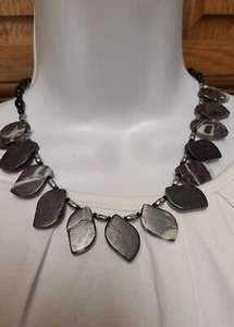 Hermoso collar de 17 pulgadas de jaspe cebra piedra natural con cuentas negras - Imagen 1 de 7