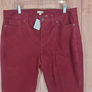 J Crew Womens Corduroy Pants Sz 31 (33x28) Burgundy Straight Leg NEW NWT - Picture 1 of 9