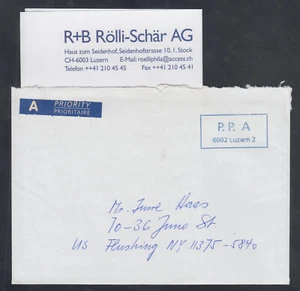 Switzerland 9/11/2001 Free Letter + Cover to US - Unusual 9/11 Memorial - Picture 1 of 3