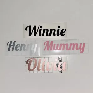 Personalised Custom Vinyl Decal Sticker Transfer Any Text Name Label Gift Tag B - Picture 1 of 7