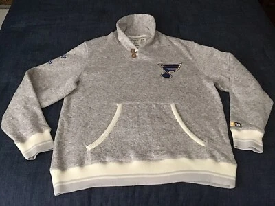 CCM ST. LOUIS BLUES HOCKEY EMBROIDERED SWEATER JACKET MEN-XL GRAY. EUC looks new - Image 1 of 4